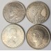AUSTRALIA 1927 - 1954 . FLORINS . 4 COMMEMORATIVE COINS AUSTRALIA 1927 - 1954 . FLORINS . 4 COMMEMORATIVE COINS
